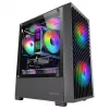 PC korpusas TACENS Mars Gaming MC-VORTEX Mini Tower Mini-ITX/Micro-ATX grūdintas stiklas juodas, 3x120mm, 27,3 cm GPU, 162 mm CPU aušintuvas