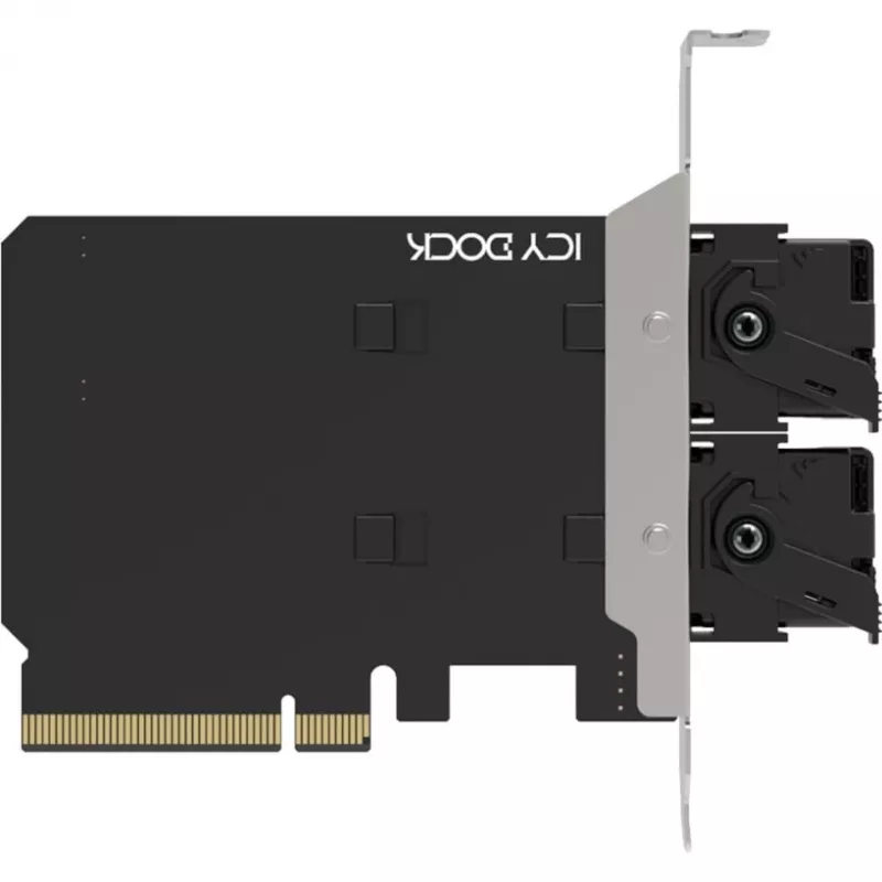 PCIe adapterio kortelė icybox MB312M4P-B — 2× M.2 NVMe į PCIe 4.0 x8 (bifurkacija)