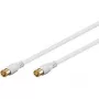 Wentronic Goobay SAT jungiamasis laidas, F-Quick, 100% ekranuotas, auksuotas, baltas, 5 m - F-Kištukas (Quick) F-Kištukas (Quick) (62747)