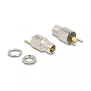 DeLOCK DC jungtis 5,5 x 2,5 mm moteriška, skirta montuoti ant skydelio, litavimo versija, 20 V 15 A