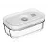 ZWILLING Fresh & Save 36803-003-0 stiklinių vakuuminių konteinerių rinkinys, stačiakampiai, 3 vnt. (S/M/L, 0,35/0,75/1,6 L), borosilikatinis stiklas, tinka mikrobangėje, orkaitėje ir indaplovėje, pilka/skaidru