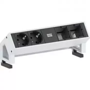 Maitinimo lizdas Bachmann 902211 – 2x Schuko (F tipo) AC lizdai, aliuminis ir plastikas, juoda/balta