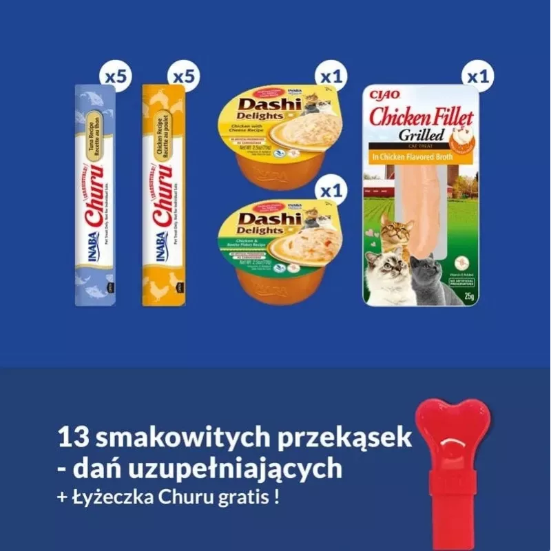 Dovanų dėžutė kačių skanėstams INABA Churu – asortimentas kreminių skanėstų katėms, multipack