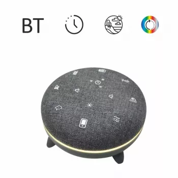 Nešiojamas garsiakalbis MANTA SPK03-GR Szumi-GO – žalias, Bluetooth, kūdikio miego garsai, laikmatis, RGB foninis apšvietimas, 12,5×7,5×12,5 cm