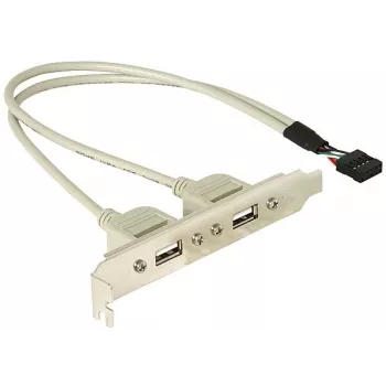 Slotbracket 1x vidinis USB 5 kaiščių į 2x USB 2.0 išorinis DeLOCK 71000