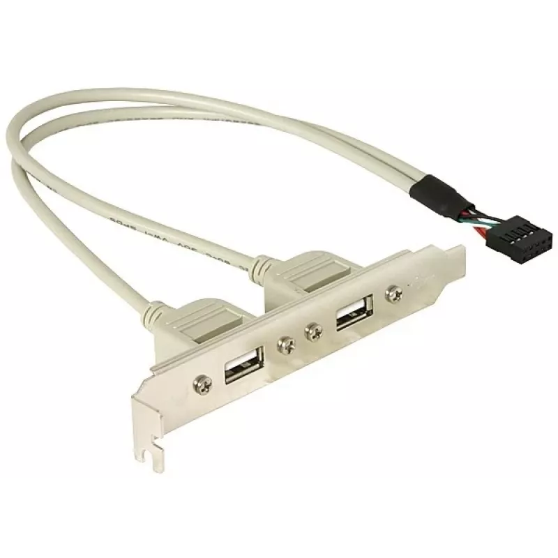 Slotbracket 1x vidinis USB 5 kaiščių į 2x USB 2.0 išorinis DeLOCK 71000