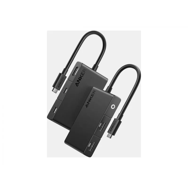 Anker 332 A8356G11 USB-C šakotuvas 5-in-1, 4K HDMI vienam ekranui, juodos spalvos