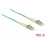 Skaidulinis tinklo kabelis Delock LC Duplex Multimode OM3 100m Juodas