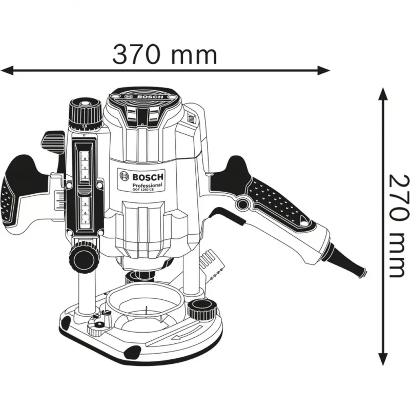 Bosch GOF 1250 CE juodai mėlyna 24000 RPM 1250 W