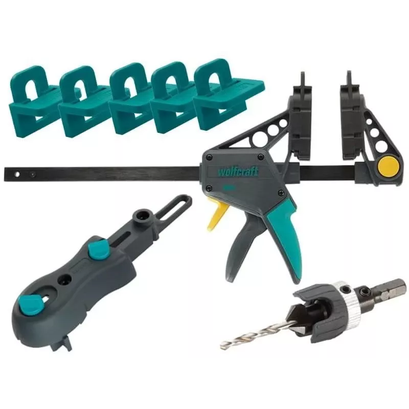 Gnybtinis spaustuvas Wolfcraft Deck Building Set 10 dalių
