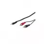 Wentronic Goobay 3,5 mm lizdo / RCA adapterio laidas HQ, juodas, 5 m - 3,5 mm kištukas (3 kontaktai, stereo) > 2x RCA kištukas (audio kairė/dešinė) (51651)