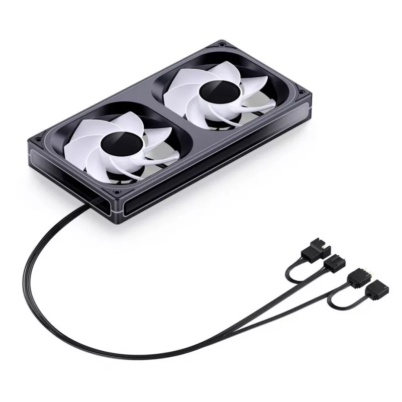 Jonsbo ZB-240BR 120 mm atvirkštinės mentės ARGB PWM 2 vnt. komplektas korpuso ventiliatoriai - juodi