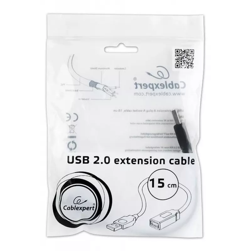 Prailginimo laidas USB 2.0 AM-AF GEMBIRD CCP-USB2-AMAF-0,15M
