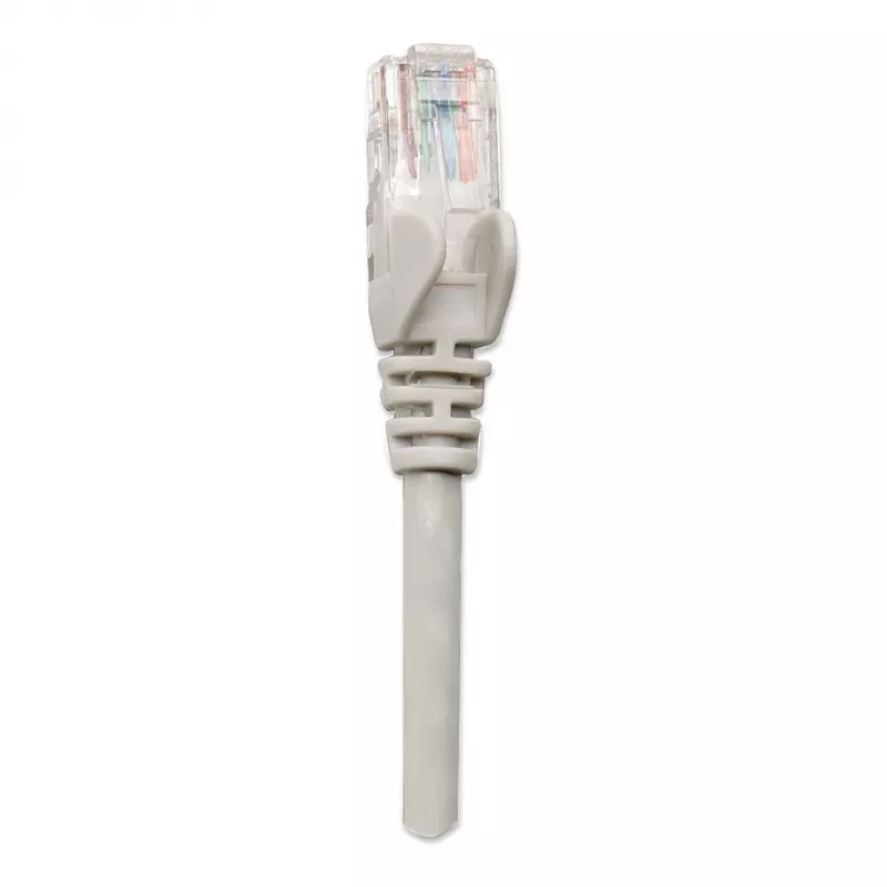Intellinet tinklo jungiamasis laidas, Cat6, 2m, pilkas, CCA, U/UTP, PVC, RJ45, paauksuoti kontaktai, apsaugotas nuo užkliuvimo, su apsauginiu gaubtu, viso gyvenimo garantija