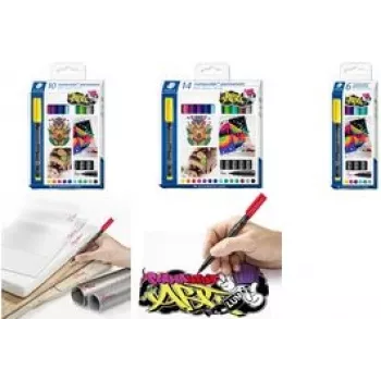 Permanentinis markeris Staedtler Lumocolor 317 C10 10 vnt. asorti