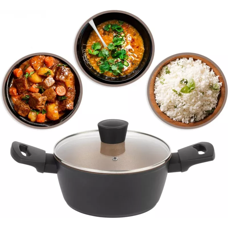 Puodas Russell Hobbs RH01669BEU7 20 cm, juodas, nerūdijančio plieno vidus