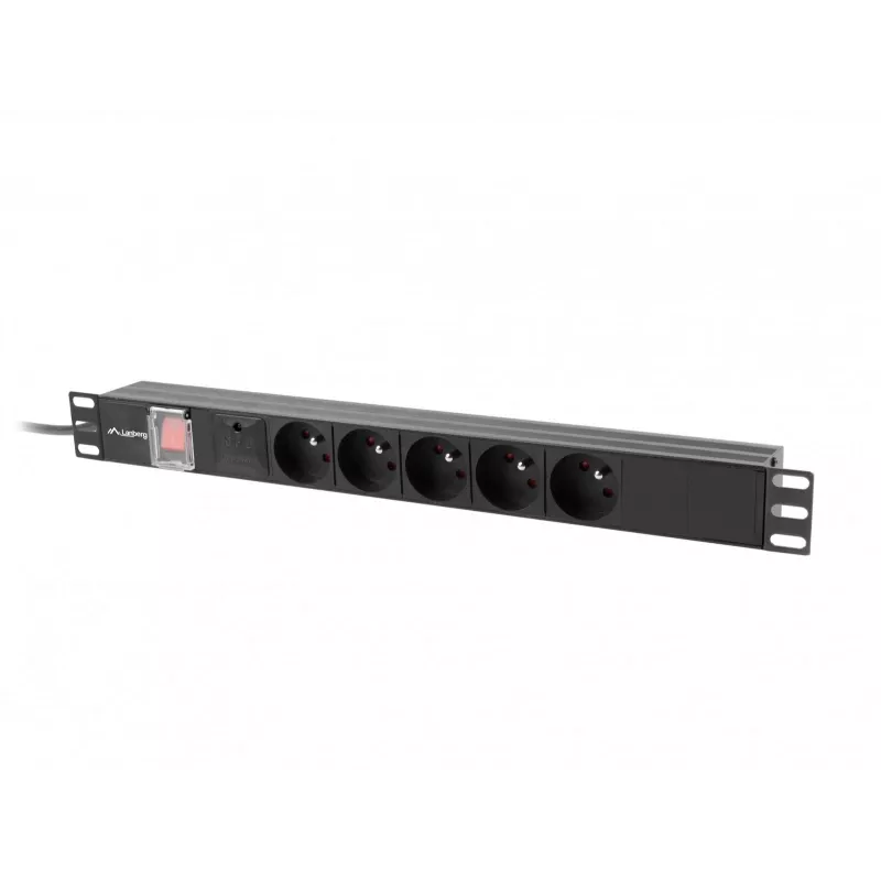 Lanberg PDU-05E-0200-IEC-BK maitinimo skirstytuvas (PDU) 5 AC lizdų 1U juodas