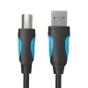 USB 2.0 A–B laidas Vention VAS-A16-B500, 5 m, juodas, kištukas–kištukas, 480 Mbps