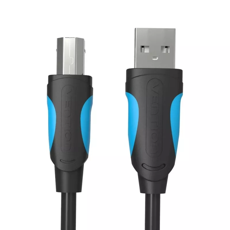 USB 2.0 A–B laidas Vention VAS-A16-B500, 5 m, juodas, kištukas–kištukas, 480 Mbps