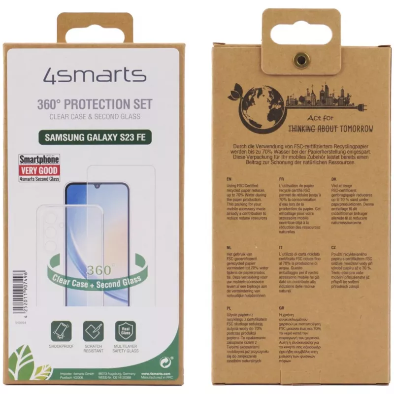 4smarts 540694 Dėklas Samsung Galaxy S23 FE, Smūgiams Atsparus, Nuo Įbrėžimų Apsaugantis, Skaidrus
