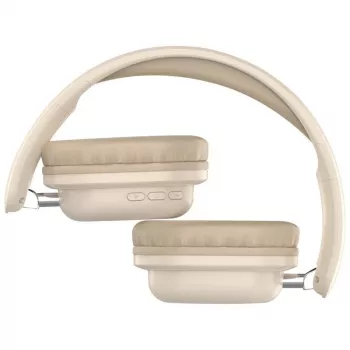 Belaidės ausinės per ausį DEFENDER EEMOTION B640 BEIGE — binaurinės, uždaros akustinės, USB-C, AUX, 20–20000 Hz, 105 dB