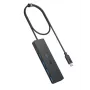 USB šakotuvas Anker Ultra Slim A8309G11 – USB Type-C, 3× USB 3.2 Gen 1 Type-A, kompaktiškas 103×30×10 mm, juodas