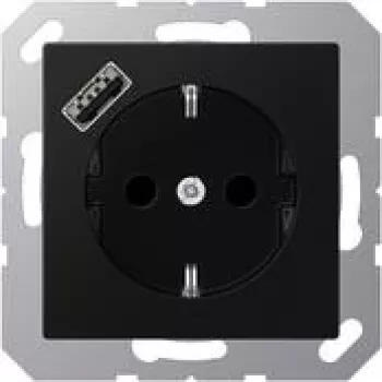 JUNG A1520-18ASWM kištukinis lizdas F tipo su USB išėjimu