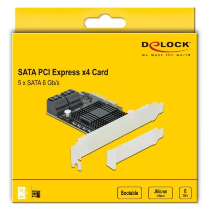 SATA PCI Express x4 kortelė DeLOCK 5 prievadų Low Profile