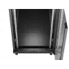 Stovo spinta LANBERG FF01-6222-12B 22U 600x1200 mm juoda su stiklinėmis priekinėmis ir galinėmis durelėmis