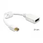 Laidas DisplayPort DeLOCK 65427 Mini DisplayPort 0,21 m Baltas