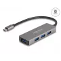 DeLOCK 63173 USB 3.2 Gen 1 šakotuvas, USB Type-C, 4× USB-A, 5000 Mbit/s, juodas