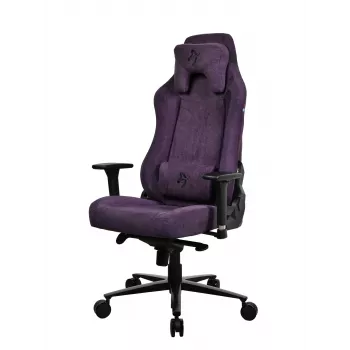 Žaidimų kėdė Arozzi Vernazza SoftFabric Violetinė – ergonomiškas dizainas, reguliuojami porankiai ir aukštis