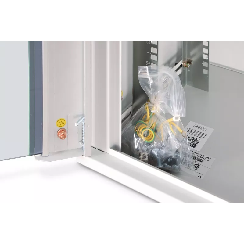 Sieninis tinklo spintos stovas DIGITUS Dynamic-N 12U, 19 colių, 600x450 mm (PxG), IP20, rakinamas stiklinis durys, nesurinktas