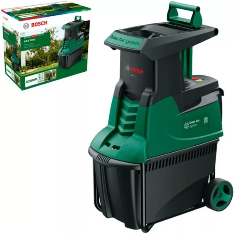Tylus smulkintuvas BOSCH AXT 22 D, pjovimo volas žalias/juodas, 2200 W