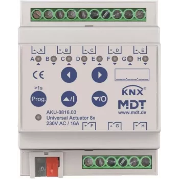 MDT Battery-0816.03 universalinis 8 kanalų pavara 4TE REG 16A 230VAC 100µF 15EVG
