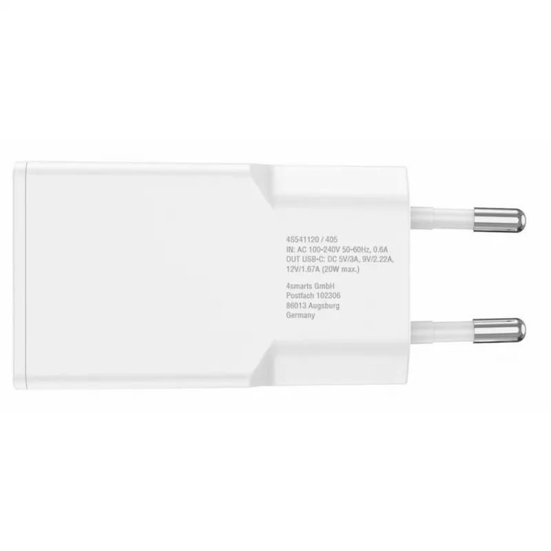 Įkroviklis 4smarts PDPlug Slim Smartphone Tablet White AC Greitasis įkrovimas
