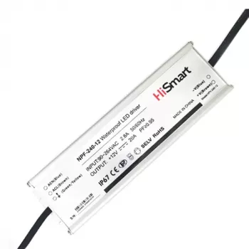 Hismart NPF-240-12 perjungimo maitinimo šaltinis 12V 20A 240W IP67 su PFC