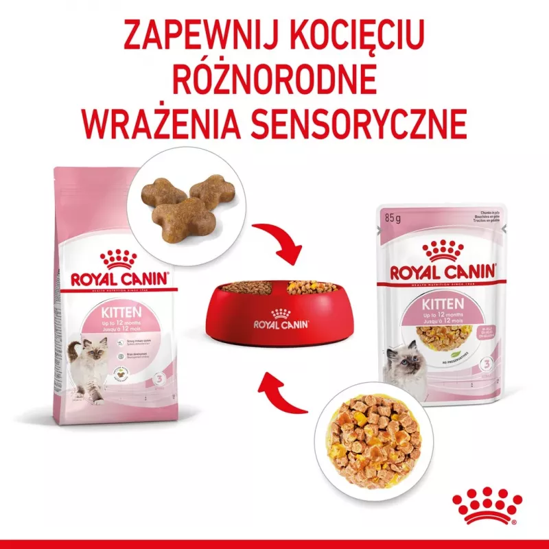 Royal Canin Kitten Jelly 85 g šlapias ėdalas kačiukams su vištiena, 12 vnt.