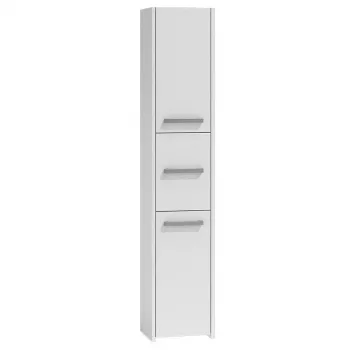 Laisvai pastatoma vonios spintelė BIEL S33, balta, 6 lentynų, 300×300×1700 mm