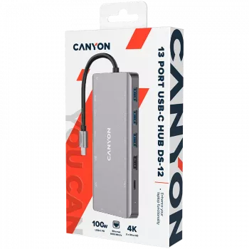 Canyon USB-13-in1 HUB USB-C 2xHDMI 4xUSB 2xUSB-C RJ45 VGA