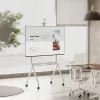 Grindinis stovas televizoriui MACLEAN MC-114 W, 55–100 colių, baltas, VESA iki 900x600, maks. apkrova 120 kg, aukštis 115–152 cm, lentyna