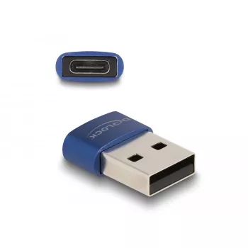 DeLOCK USB 2.0 adapteris USB Type-A kištukas į USB Type-C lizdą mėlynas