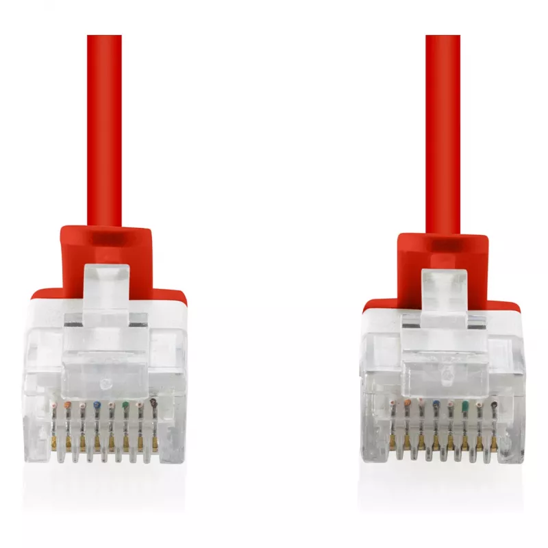 DIGITUS CAT 6 U-UTP Slim pataisos kabelis, 1 m, raudonas