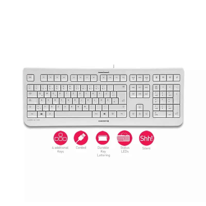 CHERRY KC 1000 klaviatūra namams USB Swiss pilka