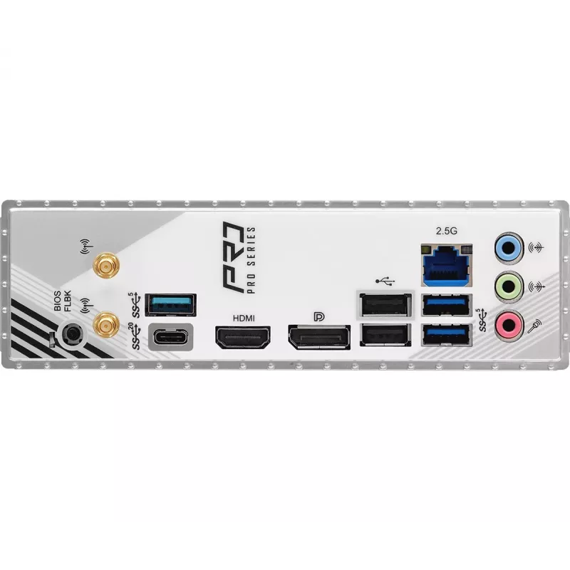 Motininė plokštė ASRock B860M Pro RS WiFi — Intel B860, LGA 1851, micro ATX, DDR5, 4 DIMM, 3x M.2, 2,5Gb LAN, Wi-Fi, Bluetooth