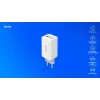 SAVIO LA-07 GaN 65W sieninis įkroviklis, USB, QC4.0+, PD 3.0, Baltas