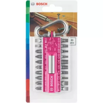 Atsuktuvų antgalių rinkinys Bosch 2607002821 — 21 vnt.: Torx, Phillips, Pozidriv, Hex