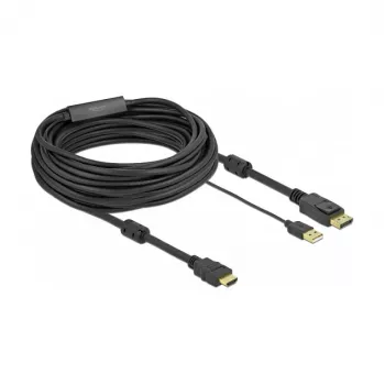 Vaizdo kabelio adapteris DeLOCK 85968 10 m HDMI Type A DisplayPort USB Type-A juodas