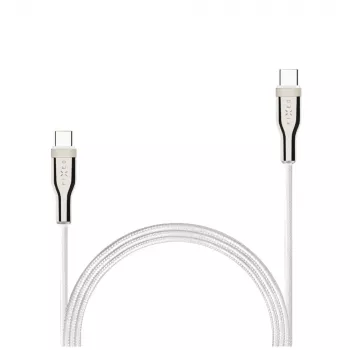 USB pynė kabelis FIXED FIXDB-CC12-WH 100W, baltas, patvarus pynės apvalkalas, duomenys ir maitinimas