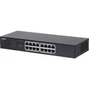 Dahua Technology S3016-16GT tinklo jungiklis, nevaldomas, L2, Gigabit Ethernet (10/100/1000), montuojamas ant stalo / sienos, juodas